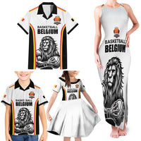 Custom Belgium Basketball Family Matching Tank Maxi Dress and Hawaiian Shirt Lion Mascot Sporty Style