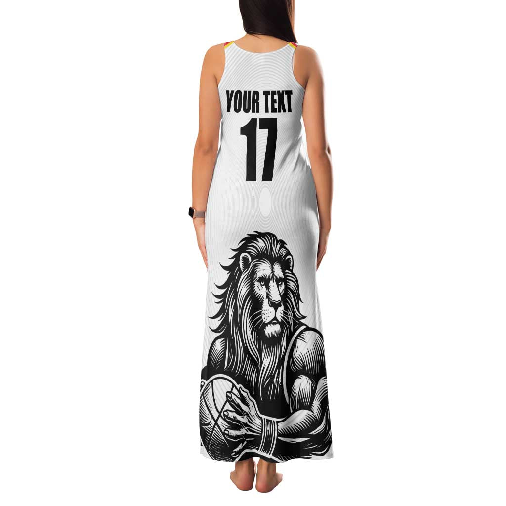 Custom Belgium Basketball Family Matching Tank Maxi Dress and Hawaiian Shirt Lion Mascot Sporty Style