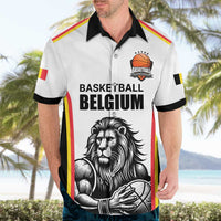 Custom Belgium Basketball Hawaiian Shirt Lion Mascot Sporty Style