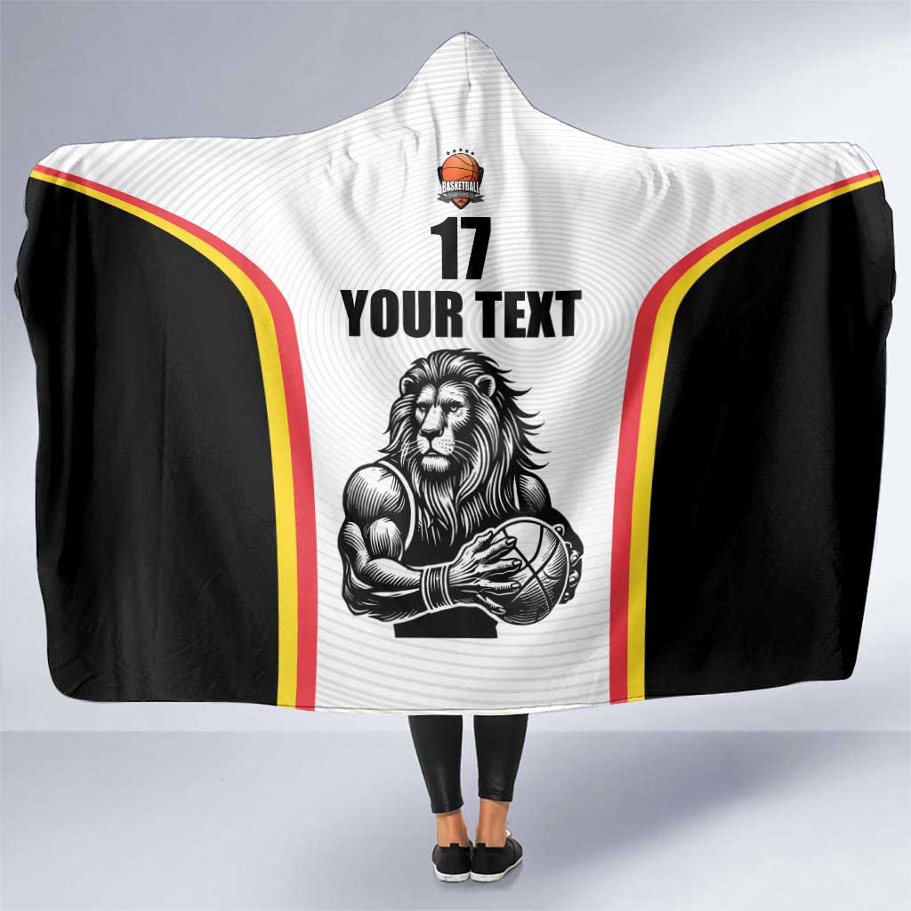 Custom Belgium Basketball Hooded Blanket Lion Mascot Sporty Style