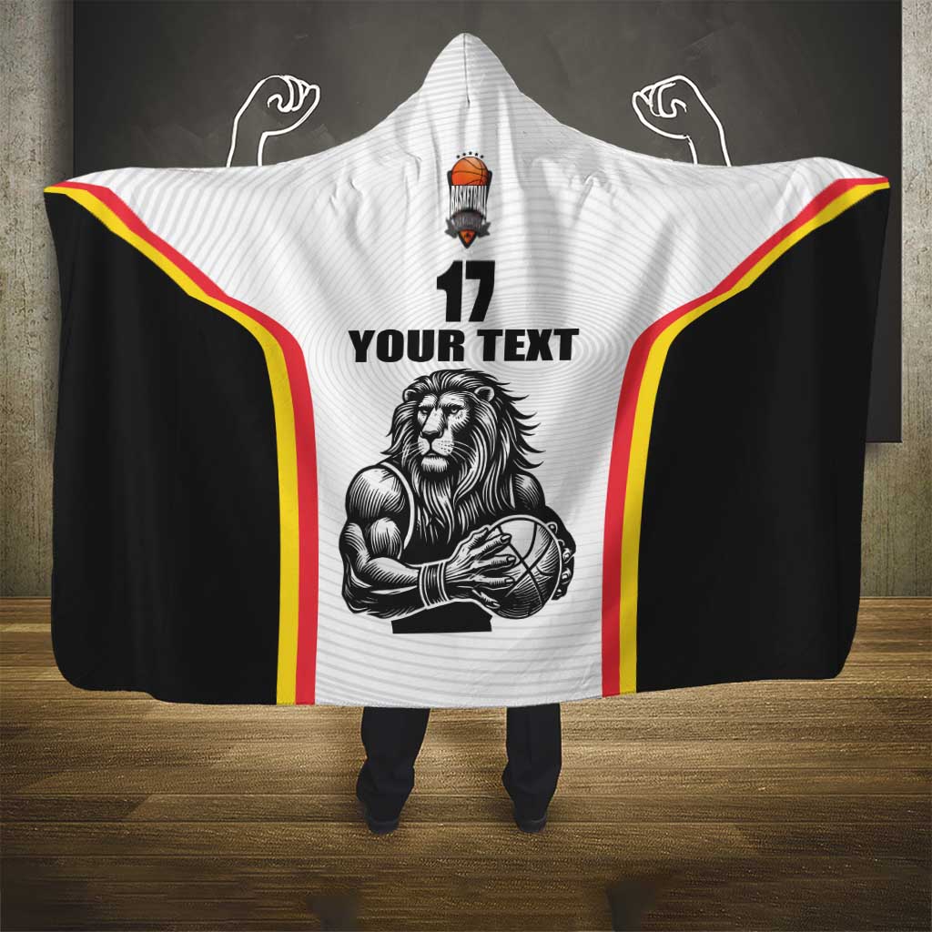 Custom Belgium Basketball Hooded Blanket Lion Mascot Sporty Style