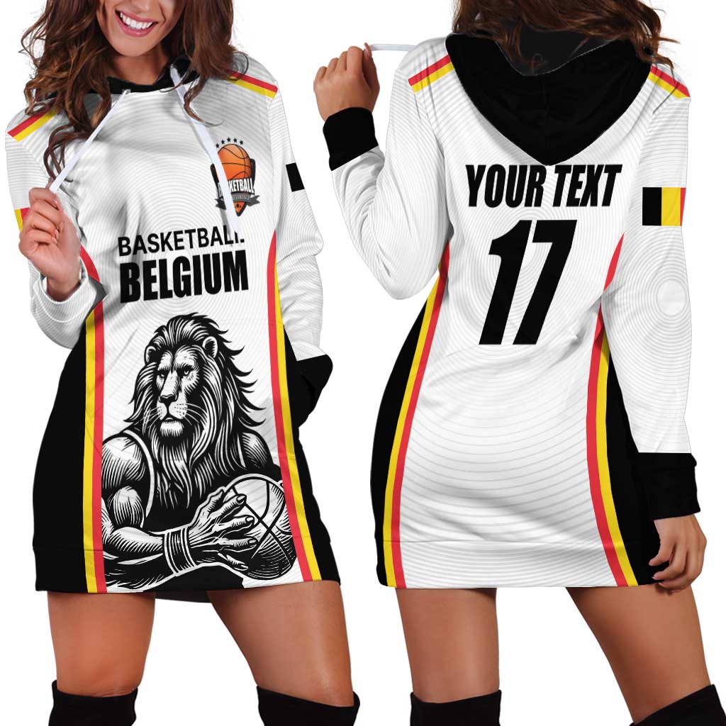 Custom Belgium Basketball Hoodie Dress Lion Mascot Sporty Style