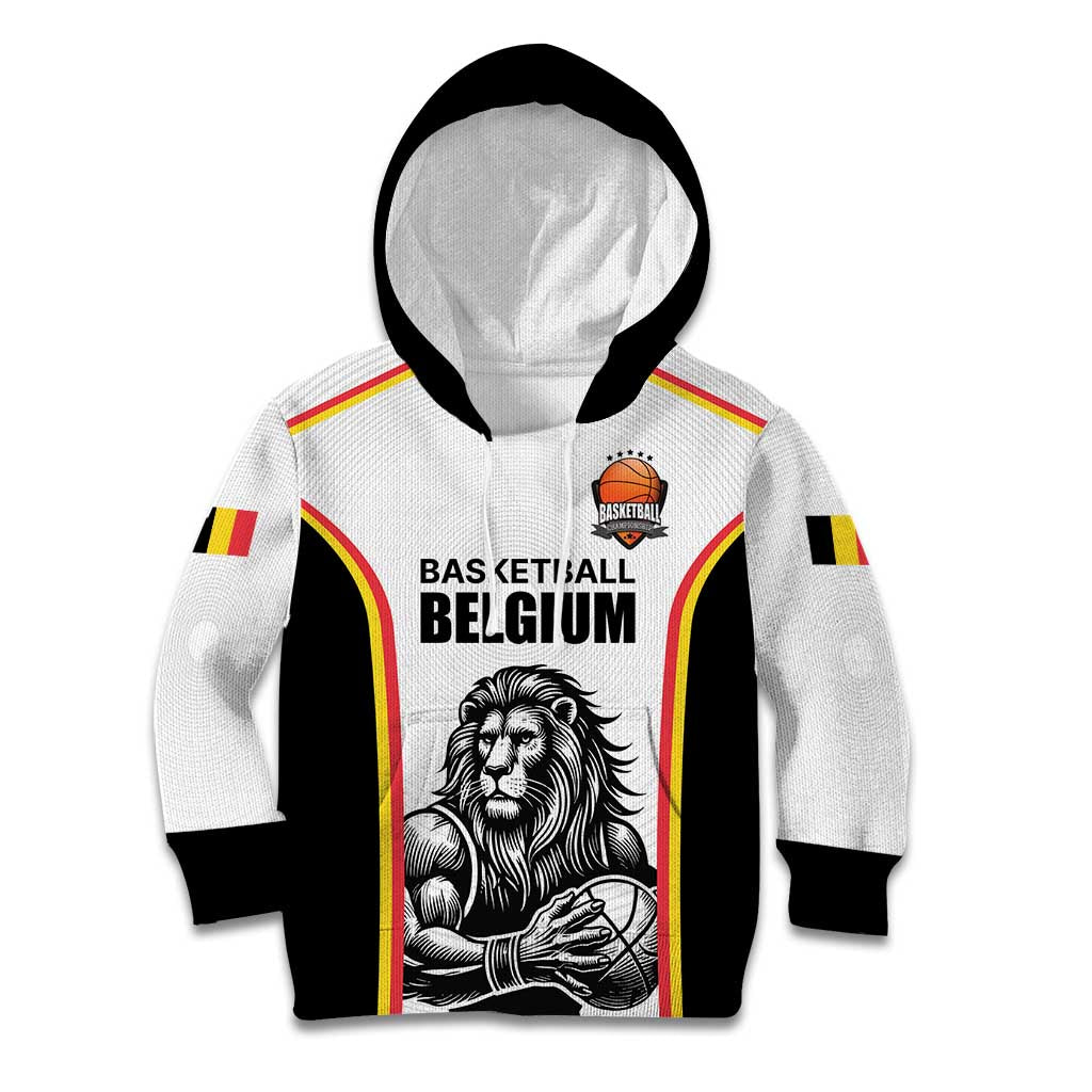 Custom Belgium Basketball Kid Hoodie Lion Mascot Sporty Style