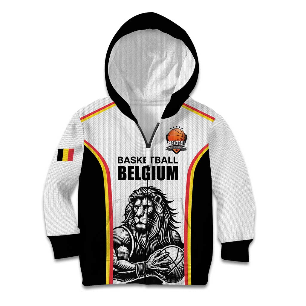 Custom Belgium Basketball Kid Hoodie Lion Mascot Sporty Style