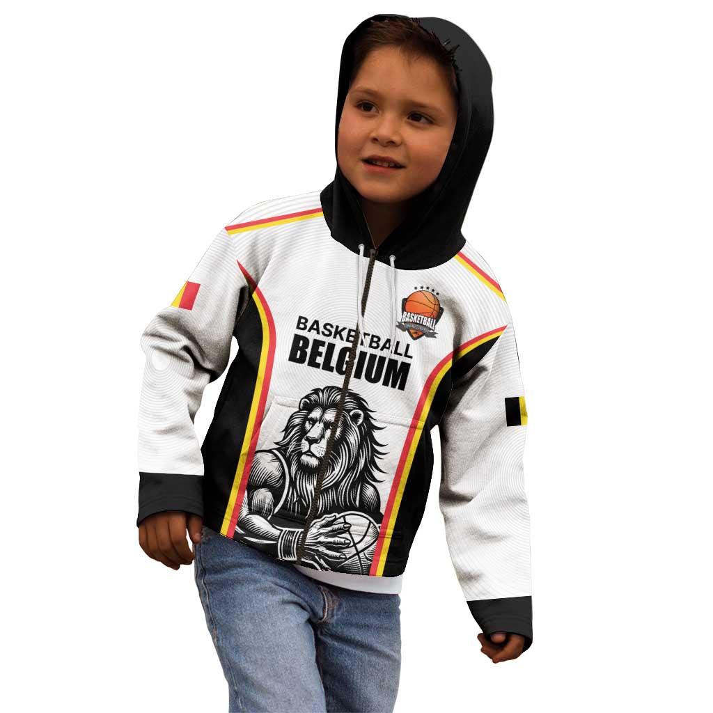 Custom Belgium Basketball Kid Hoodie Lion Mascot Sporty Style