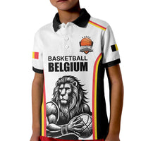 Custom Belgium Basketball Kid Polo Shirt Lion Mascot Sporty Style