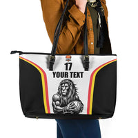 Custom Belgium Basketball Leather Tote Bag Lion Mascot Sporty Style