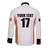 Custom Belgium Basketball Long Sleeve Button Shirt Lion Mascot Sporty Style