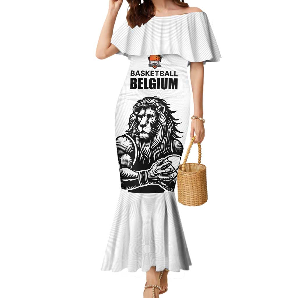 Custom Belgium Basketball Mermaid Dress Lion Mascot Sporty Style