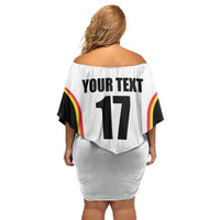 Custom Belgium Basketball Off Shoulder Short Dress Lion Mascot Sporty Style