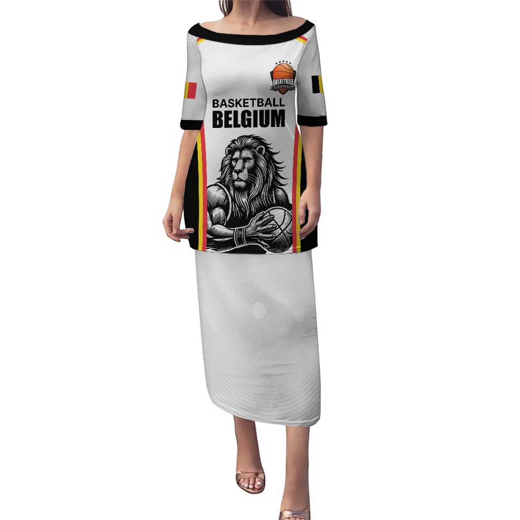 Custom Belgium Basketball Puletasi Lion Mascot Sporty Style
