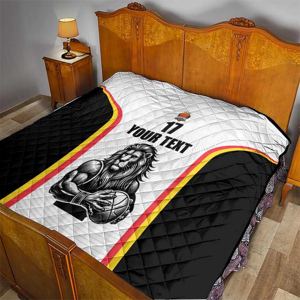 Custom Belgium Basketball Quilt Lion Mascot Sporty Style