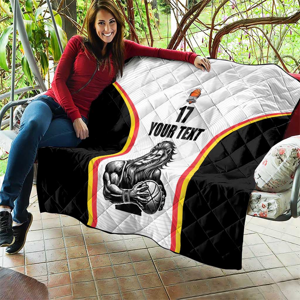 Custom Belgium Basketball Quilt Lion Mascot Sporty Style