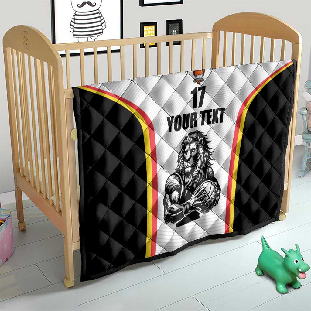 Custom Belgium Basketball Quilt Lion Mascot Sporty Style