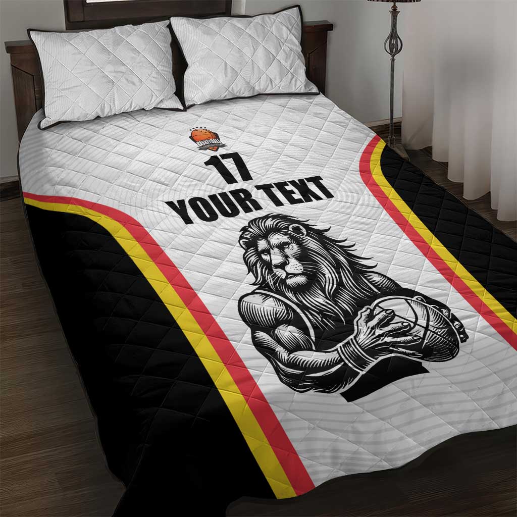 Custom Belgium Basketball Quilt Bed Set Lion Mascot Sporty Style