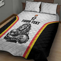 Custom Belgium Basketball Quilt Bed Set Lion Mascot Sporty Style