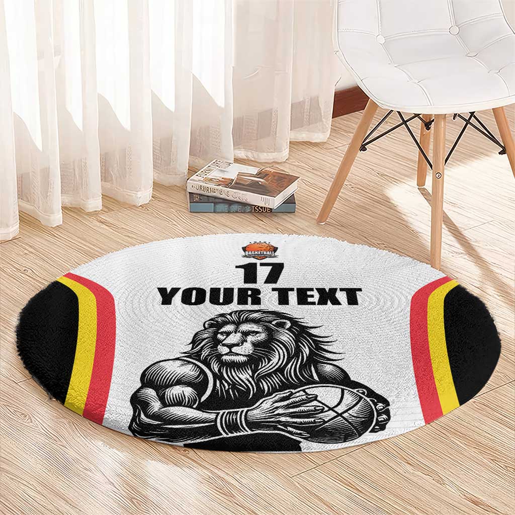 Custom Belgium Basketball Round Carpet Lion Mascot Sporty Style