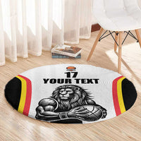 Custom Belgium Basketball Round Carpet Lion Mascot Sporty Style