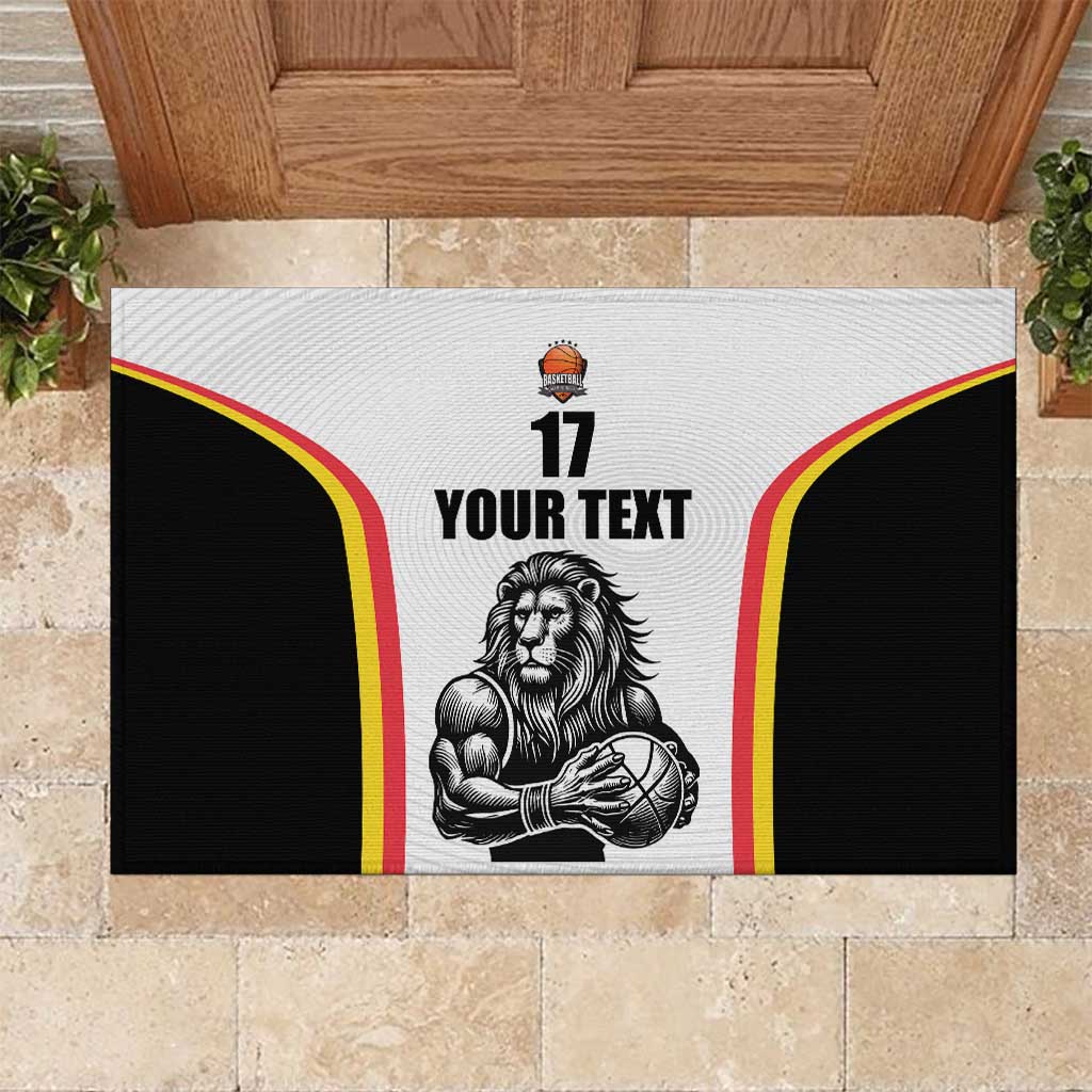 Custom Belgium Basketball Rubber Doormat Lion Mascot Sporty Style
