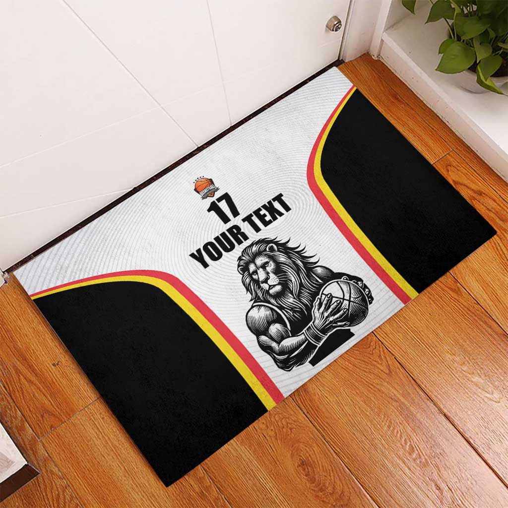 Custom Belgium Basketball Rubber Doormat Lion Mascot Sporty Style