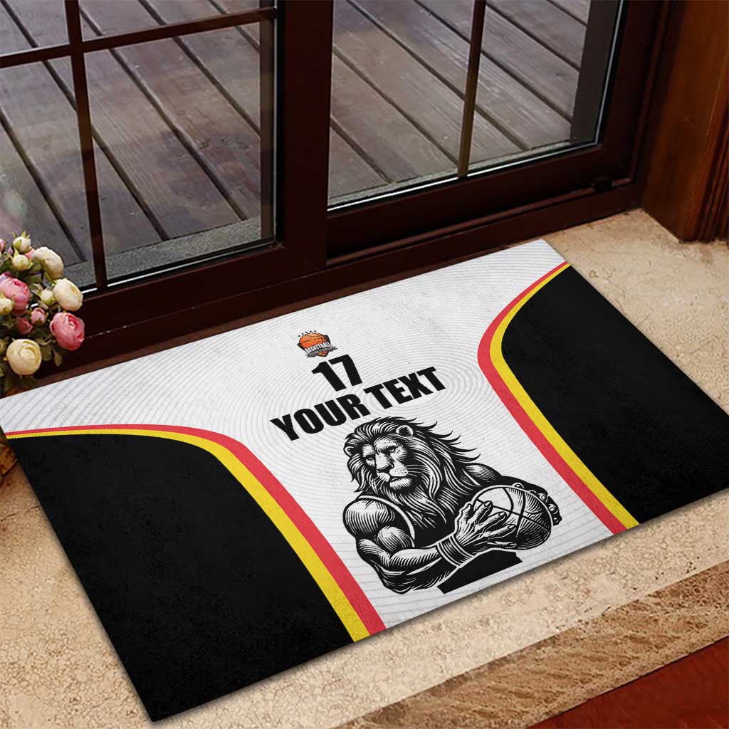 Custom Belgium Basketball Rubber Doormat Lion Mascot Sporty Style