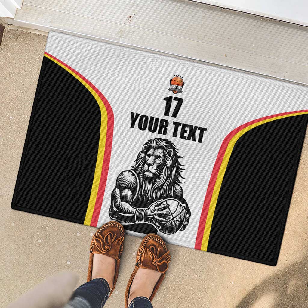 Custom Belgium Basketball Rubber Doormat Lion Mascot Sporty Style