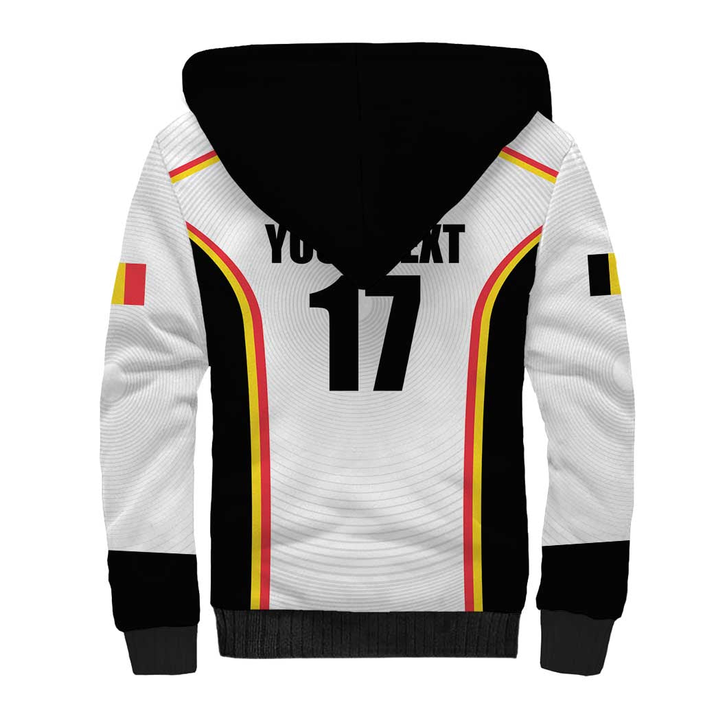 Custom Belgium Basketball Sherpa Hoodie Lion Mascot Sporty Style