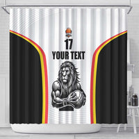 Custom Belgium Basketball Shower Curtain Lion Mascot Sporty Style