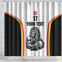 Custom Belgium Basketball Shower Curtain Lion Mascot Sporty Style