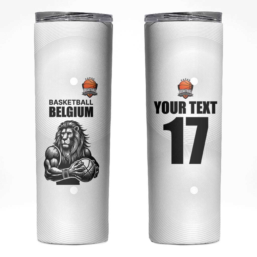 Custom Belgium Basketball Skinny Tumbler Lion Mascot Sporty Style
