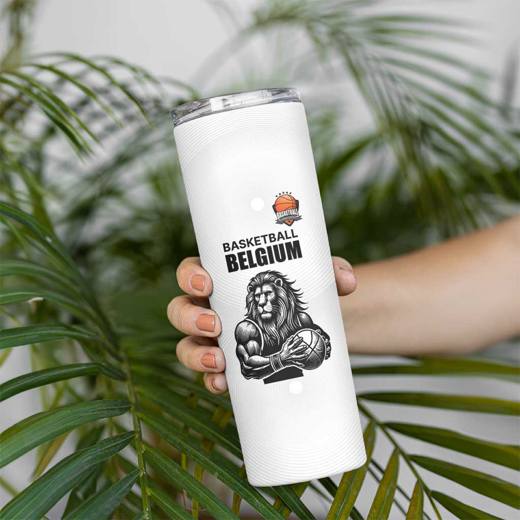 Custom Belgium Basketball Skinny Tumbler Lion Mascot Sporty Style
