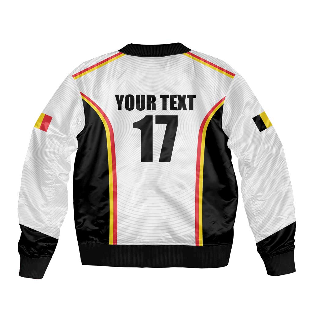 Custom Belgium Basketball Sleeve Zip Bomber Jacket Lion Mascot Sporty Style