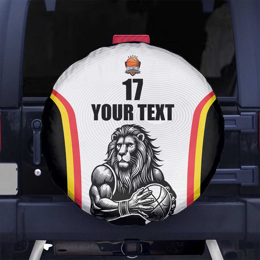 Custom Belgium Basketball Spare Tire Cover Lion Mascot Sporty Style