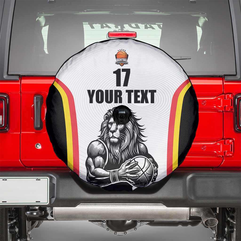 Custom Belgium Basketball Spare Tire Cover Lion Mascot Sporty Style