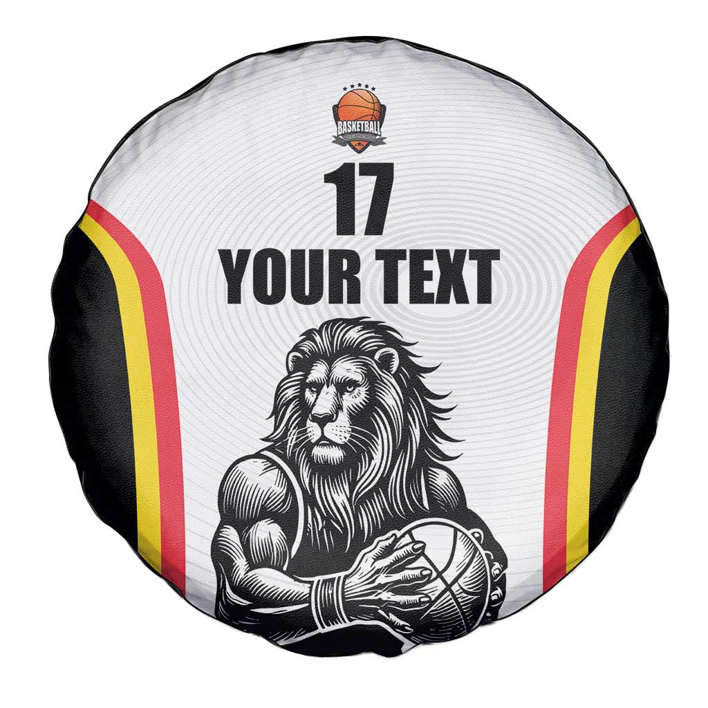 Custom Belgium Basketball Spare Tire Cover Lion Mascot Sporty Style