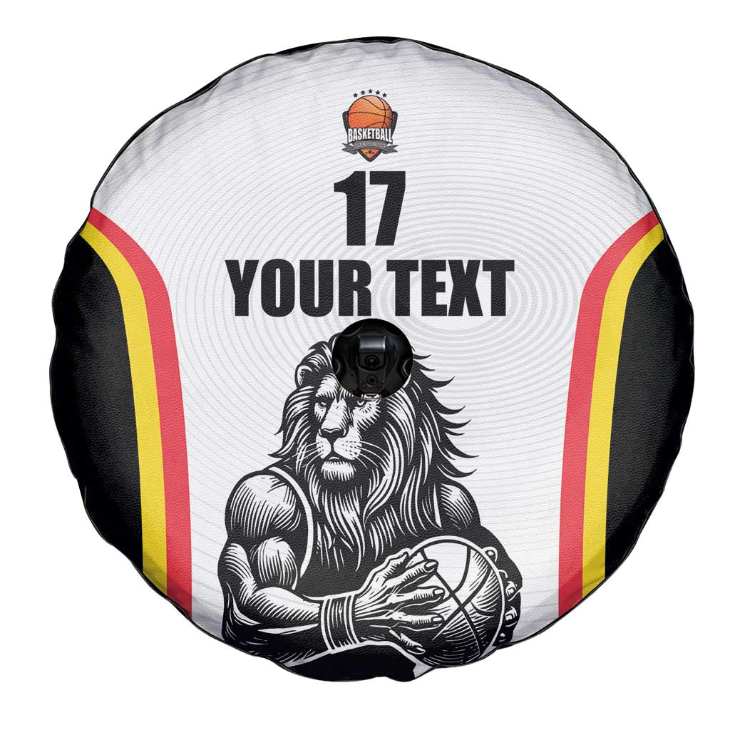 Custom Belgium Basketball Spare Tire Cover Lion Mascot Sporty Style