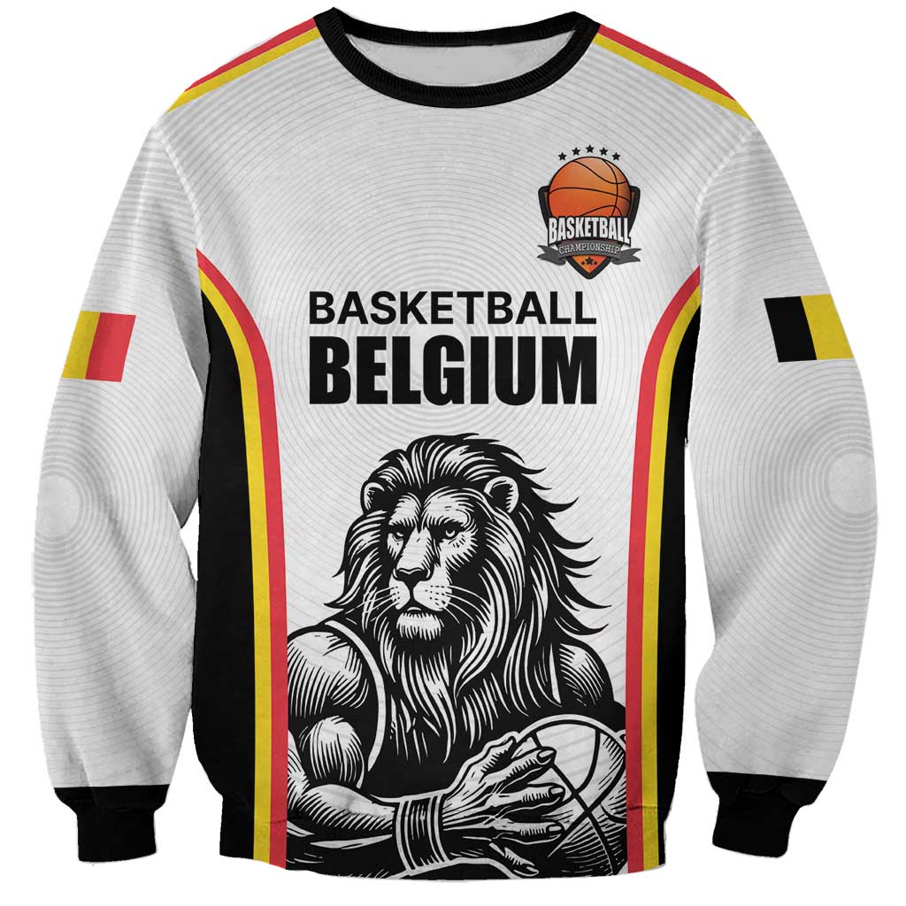 Custom Belgium Basketball Sweatshirt Lion Mascot Sporty Style