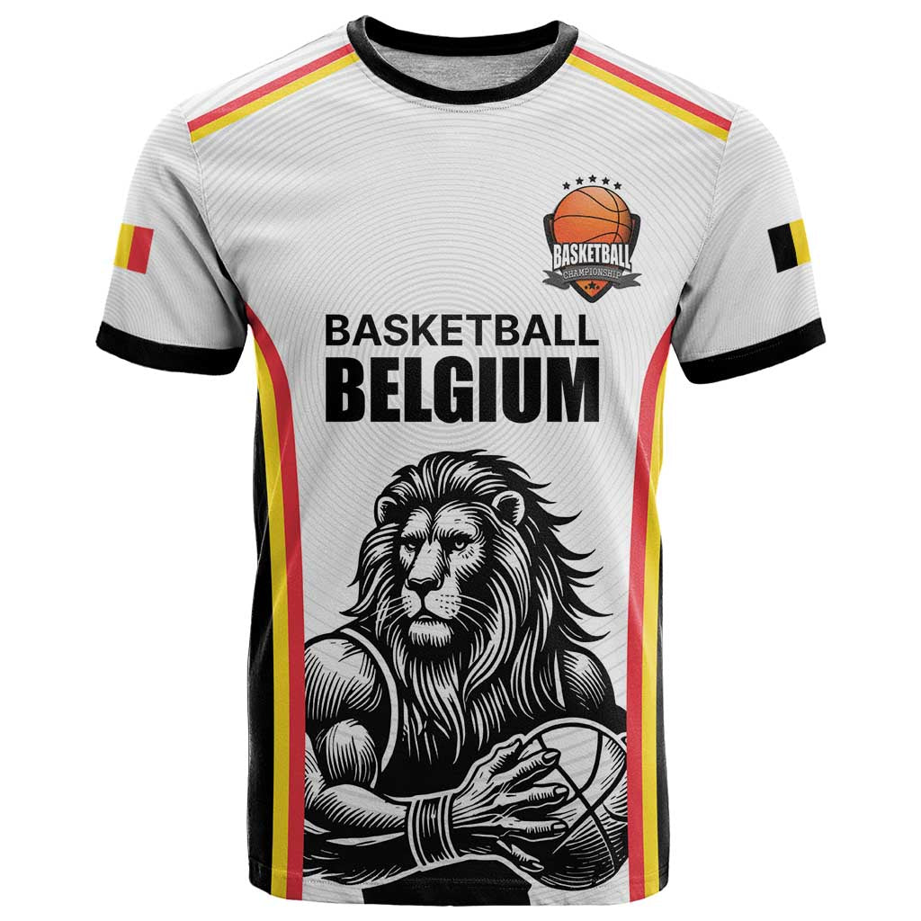Custom Belgium Basketball T Shirt Lion Mascot Sporty Style