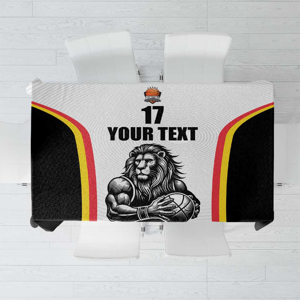 Custom Belgium Basketball Tablecloth Lion Mascot Sporty Style