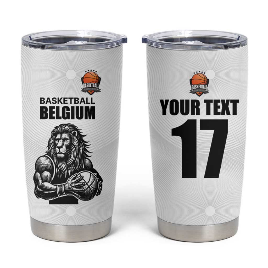 Custom Belgium Basketball Tumbler Cup Lion Mascot Sporty Style