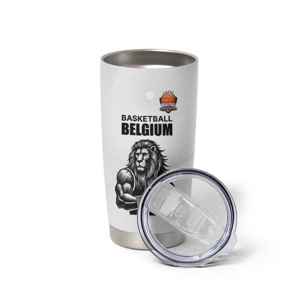 Custom Belgium Basketball Tumbler Cup Lion Mascot Sporty Style