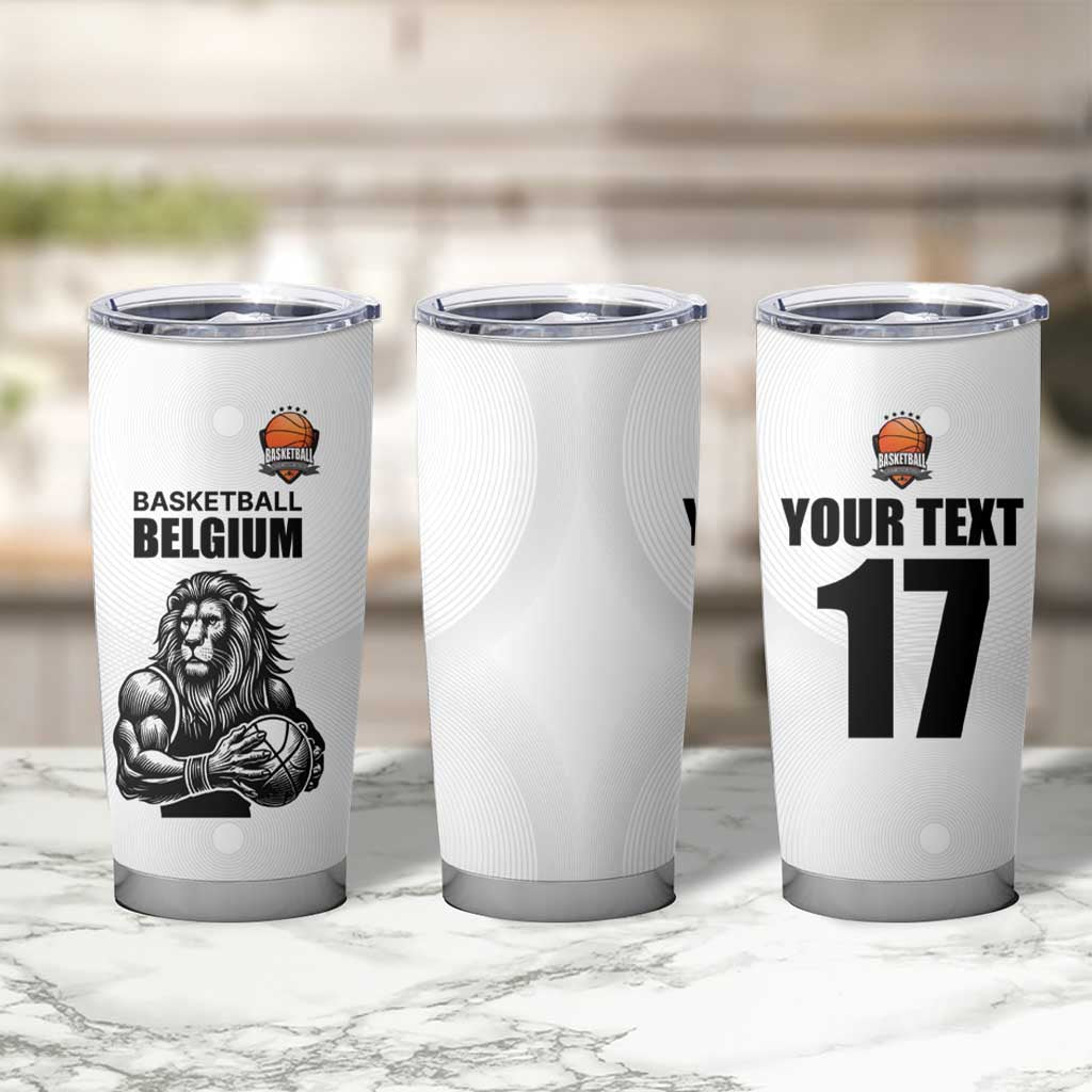 Custom Belgium Basketball Tumbler Cup Lion Mascot Sporty Style