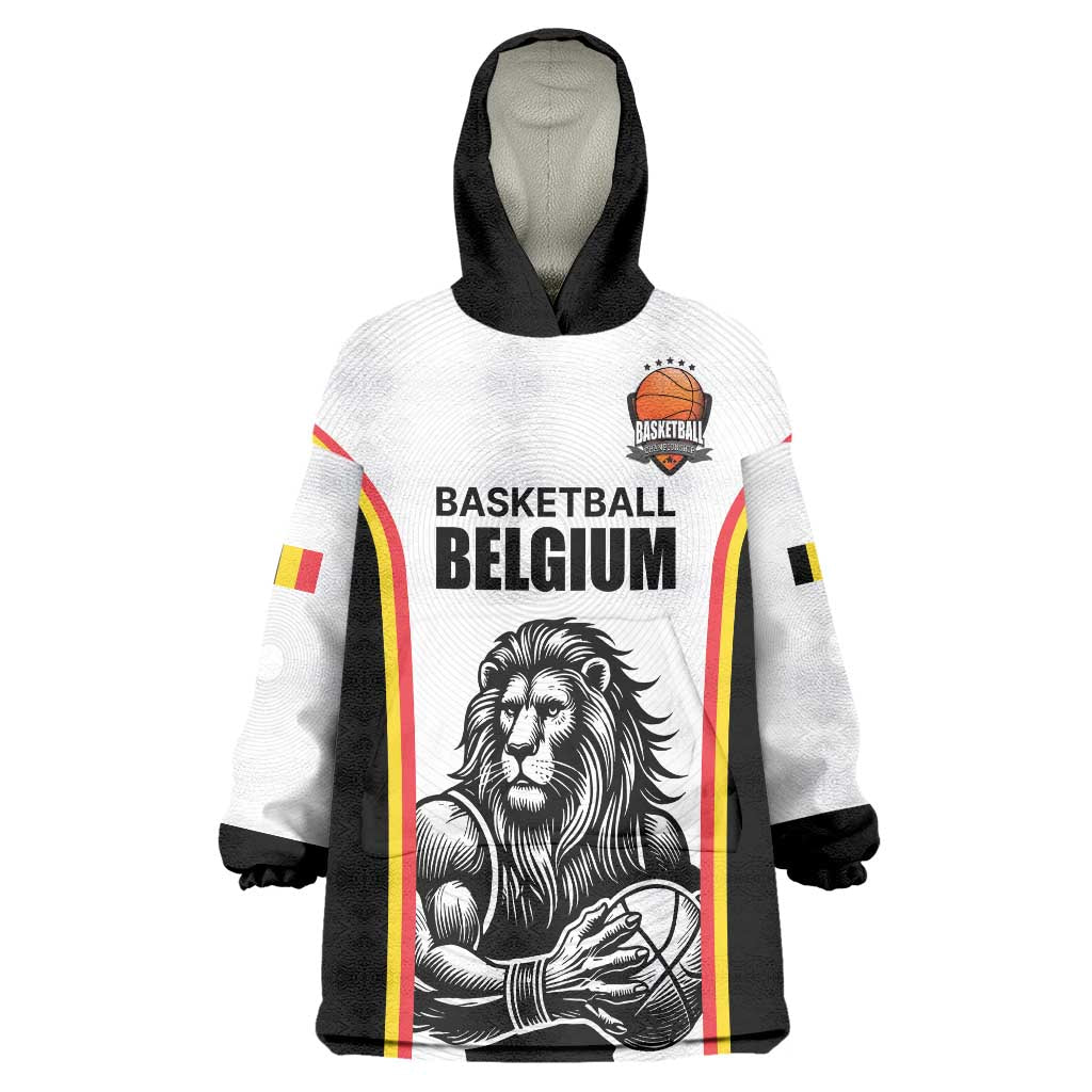 Custom Belgium Basketball Wearable Blanket Hoodie Lion Mascot Sporty Style