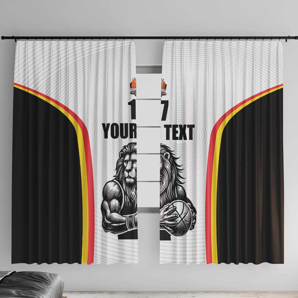 Custom Belgium Basketball Window Curtain Lion Mascot Sporty Style