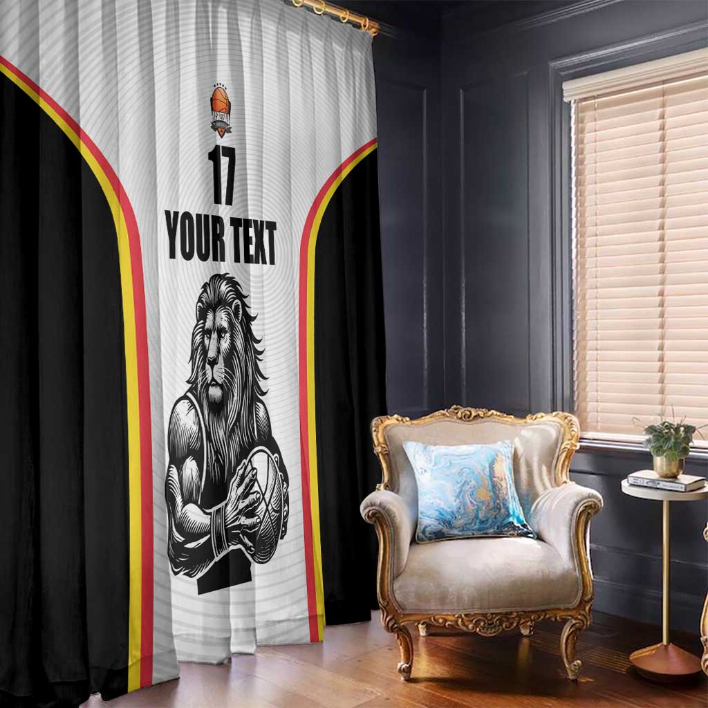 Custom Belgium Basketball Window Curtain Lion Mascot Sporty Style