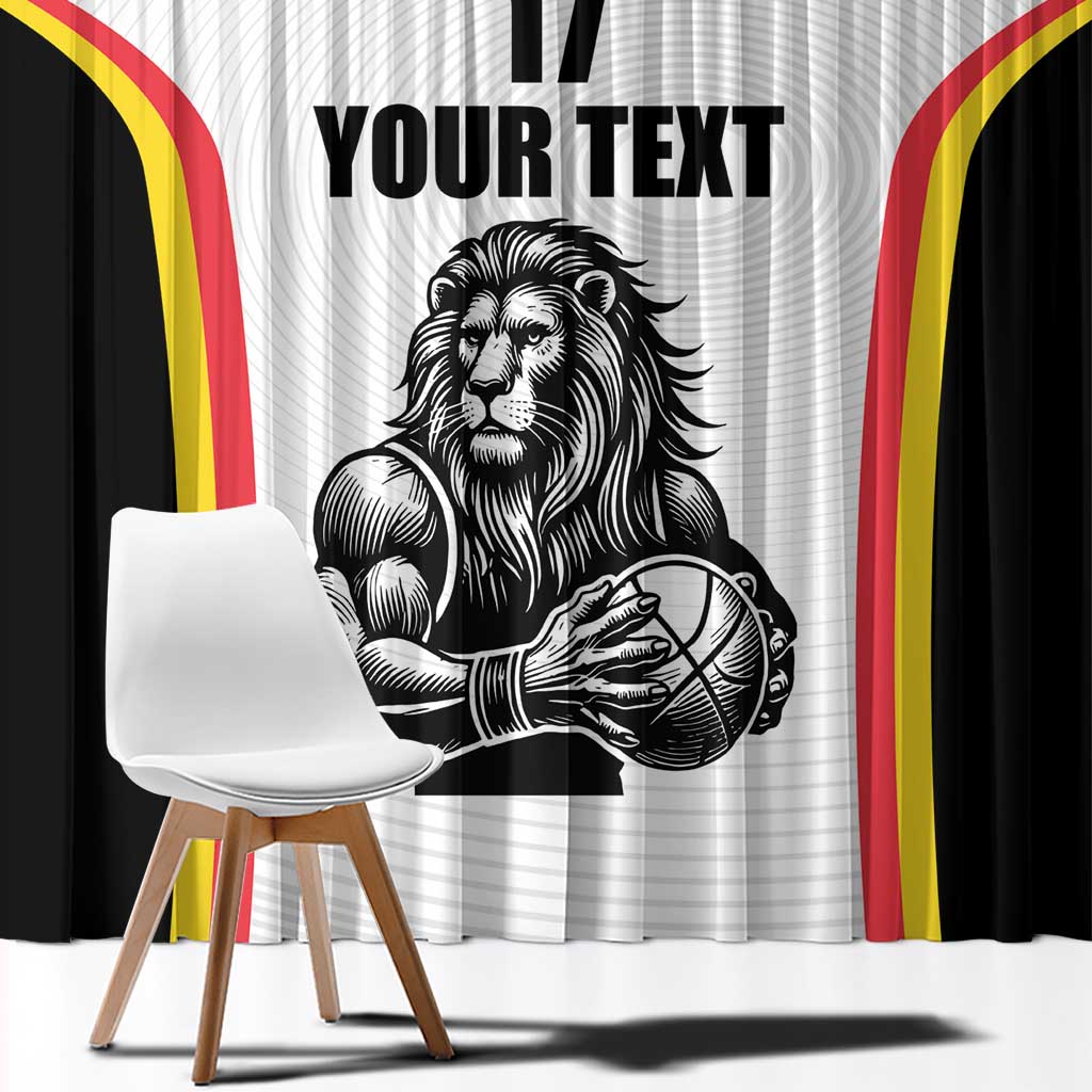 Custom Belgium Basketball Window Curtain Lion Mascot Sporty Style