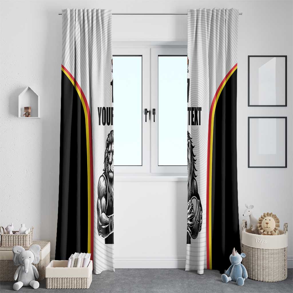 Custom Belgium Basketball Window Curtain Lion Mascot Sporty Style