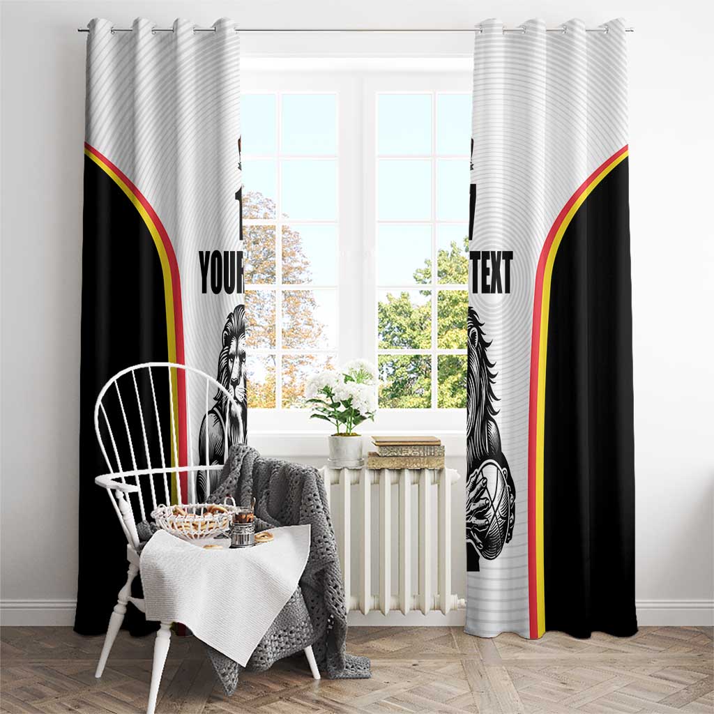 Custom Belgium Basketball Window Curtain Lion Mascot Sporty Style