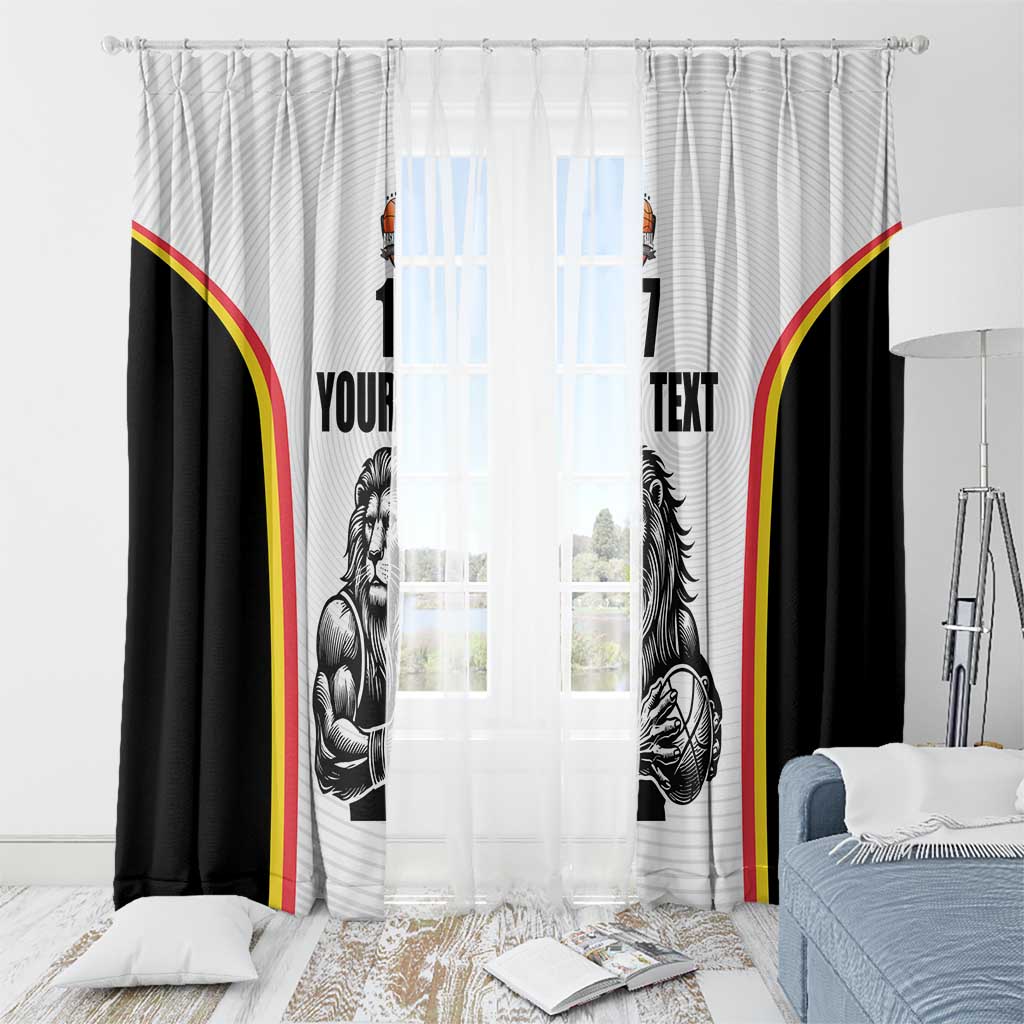 Custom Belgium Basketball Window Curtain Lion Mascot Sporty Style