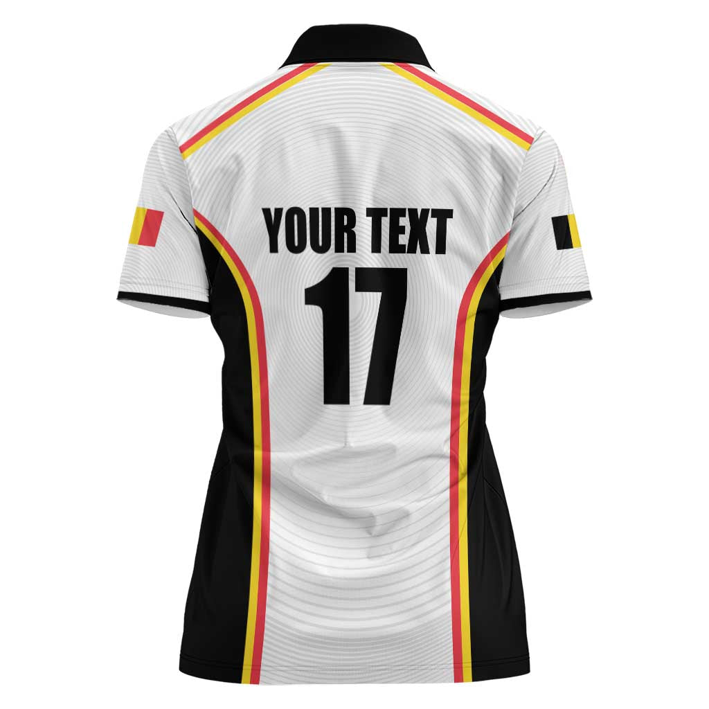 Custom Belgium Basketball Women Polo Shirt Lion Mascot Sporty Style